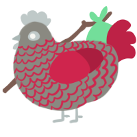 A ash and crimson chicken with a lace pattern