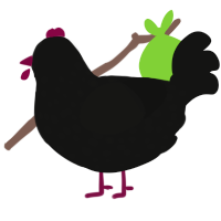 A black chicken with a speckle pattern