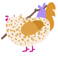 A cream and orange chicken with a speckle pattern