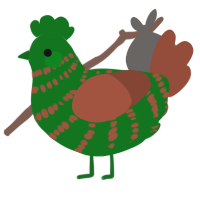 A leaf and russet chicken with a bar pattern