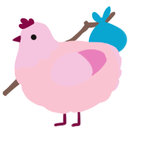 A rose and pink chicken with a head pattern