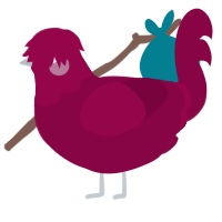 A maroon chicken with a head pattern