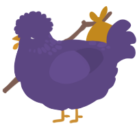 A overcast chicken with a neck-speckle pattern
