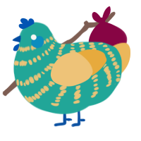 (unnamed), a turquoise and honey chicken with a bar pattern