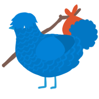 A sapphire chicken with a lace pattern