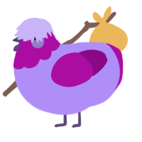 A lilac and plum chicken with a head pattern
