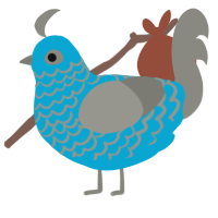 A cerulean and ash chicken with a lace pattern