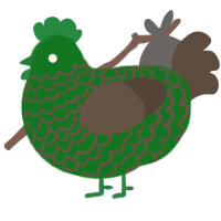 A leaf and bark chicken with a lace pattern