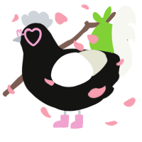 A black and white chicken