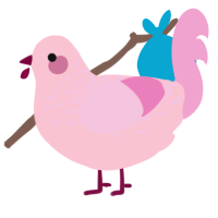 A rose and pink chicken with a half-lace pattern