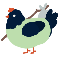 A gluppy and tumblr chicken with a head pattern