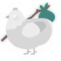 A mist chicken with a head pattern