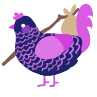 A navy and orchid chicken with a lace pattern