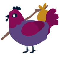 Marja, a overcast and wine chicken with a head pattern