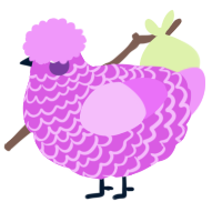 A orchid and lavender chicken with a lace pattern