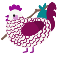 A white and wine chicken with a lace pattern