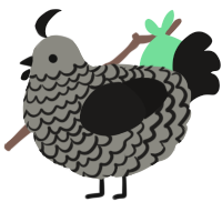 A ash and sable chicken with a lace pattern