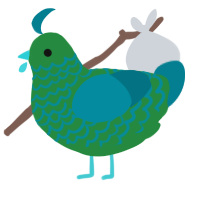 A viridian and sea chicken with a lace pattern
