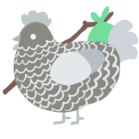 A ash and mist chicken with a lace pattern