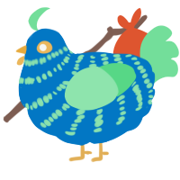 A sapphire and spring chicken with a bar pattern