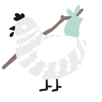 Mad World, a silver and white chicken with a bar pattern