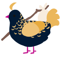 A tumblr and honey chicken with a half-lace pattern