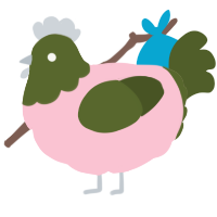 A rose and olive chicken with a head pattern