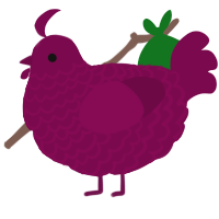 A wine chicken with a lace pattern