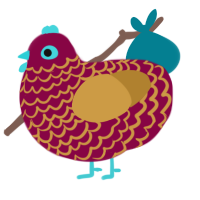 (unnamed), a maroon and gold chicken with a lace pattern