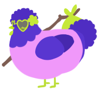 A lavender and indigo chicken with a head pattern