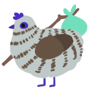 A silver and bark chicken with a bar pattern