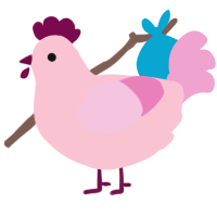A rose and pink chicken