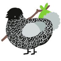 A black and silver chicken with a double-lace pattern