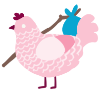 A rose chicken with a lace pattern