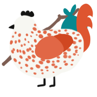 Candied Orange, a white and vermilion chicken with a speckle pattern