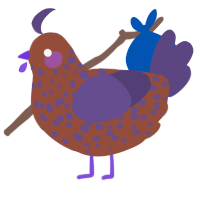 A russet and overcast chicken with a speckle pattern