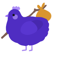 A indigo chicken