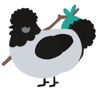 A mist and sable chicken with a head pattern
