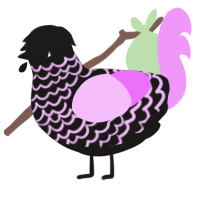 A sable and lavender chicken with a lace pattern