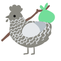 A ash and mist chicken with a lace pattern