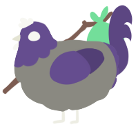 A ash and overcast chicken with a head pattern