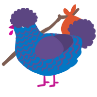 A sapphire and overcast chicken with a lace pattern