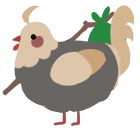 A grey and beige chicken with a head pattern