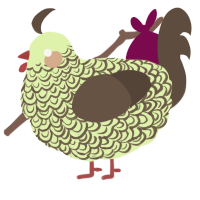 A apple and bark chicken with a double-lace pattern