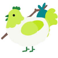 A white and lime chicken with a head pattern