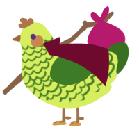 A lime and leaf chicken with a lace pattern