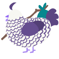 A white and overcast chicken with a lace pattern