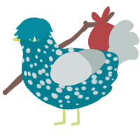 Carnal, a sea and silver chicken with a speckle pattern