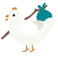 A white chicken with a half-lace pattern