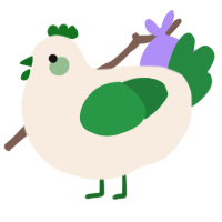 A cream and viridian chicken